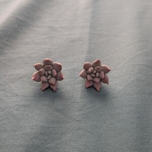 Clay Succulent Stud Earrings